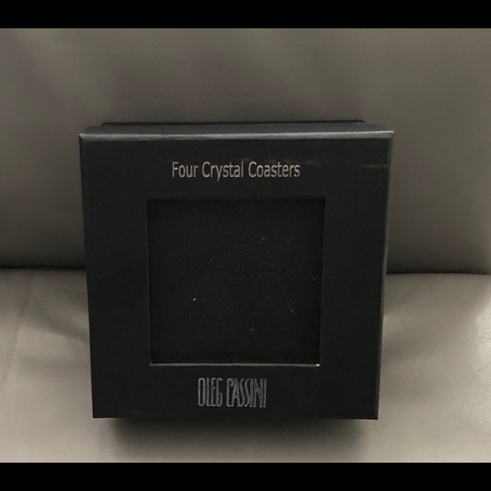 NIB Oleg Cassini Crystal Clear Coasters set of 4